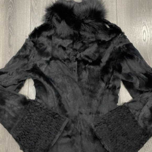 Solleciti Black fur short jacket - Picture 11 of 12